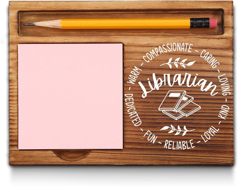 akeke Librarian Appreciation Thank You Gifts, Librarian Sticky Note Holder, Librarian Gifts, Librarian Library Office Desk Decor Self-Stick Note Pad Holders GAA20 - Image 1